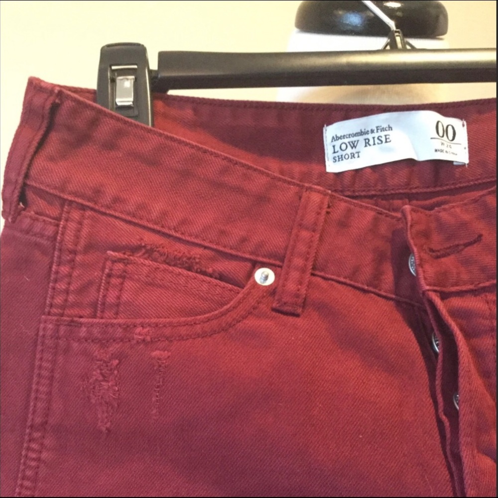 Abercrombie and Fitch, Size Jr 00, Maroon shorts NWT - Picture 2 of 3